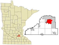 Scott County Minnesota Incorporated and Unincorporated areas Prior Lake Highlighted